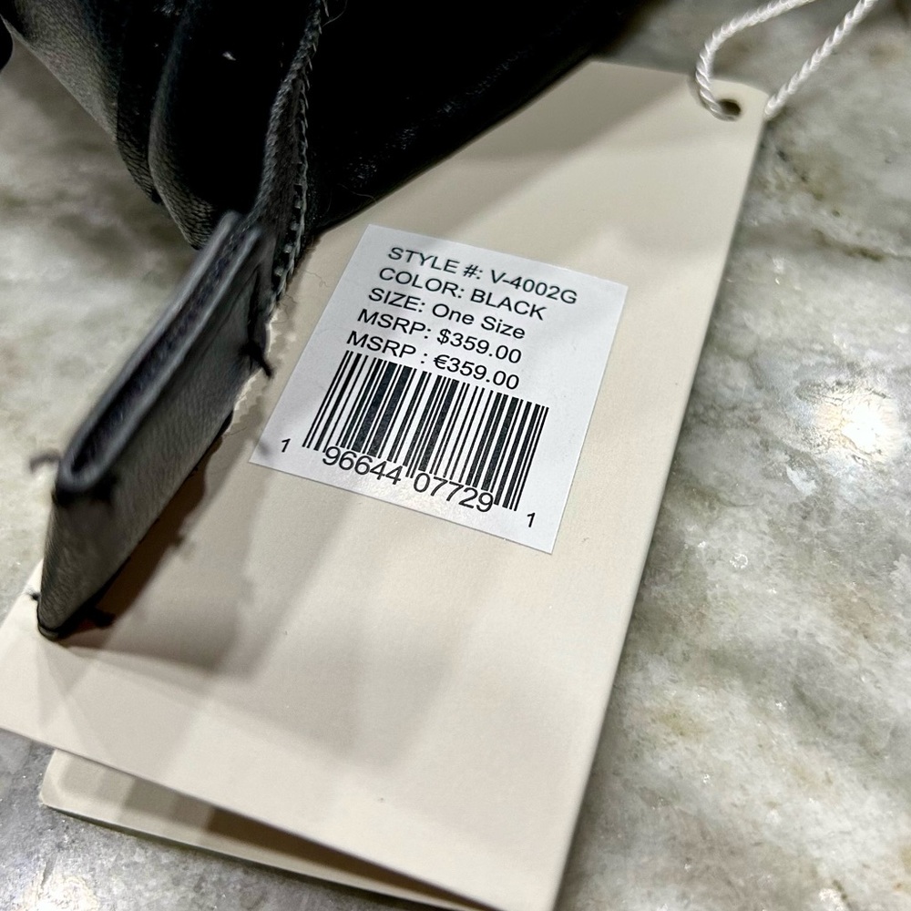 NWT Valentino Orlandi Black Vegan Leather Quilted Tote - Picture 7 of 9